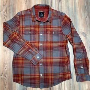 Prana Lybek Midweight Flannel Shirt Size Medium